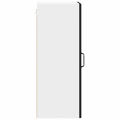 vidaXL Wall Glass Cabinet PORTO Black 40 x 31 x 80 cm Engineered Wood