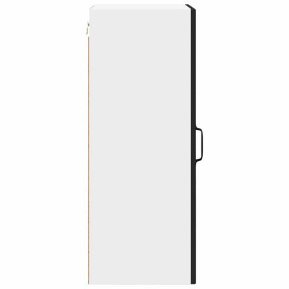 vidaXL Wall Glass Cabinet PORTO Black 40 x 31 x 80 cm Engineered Wood