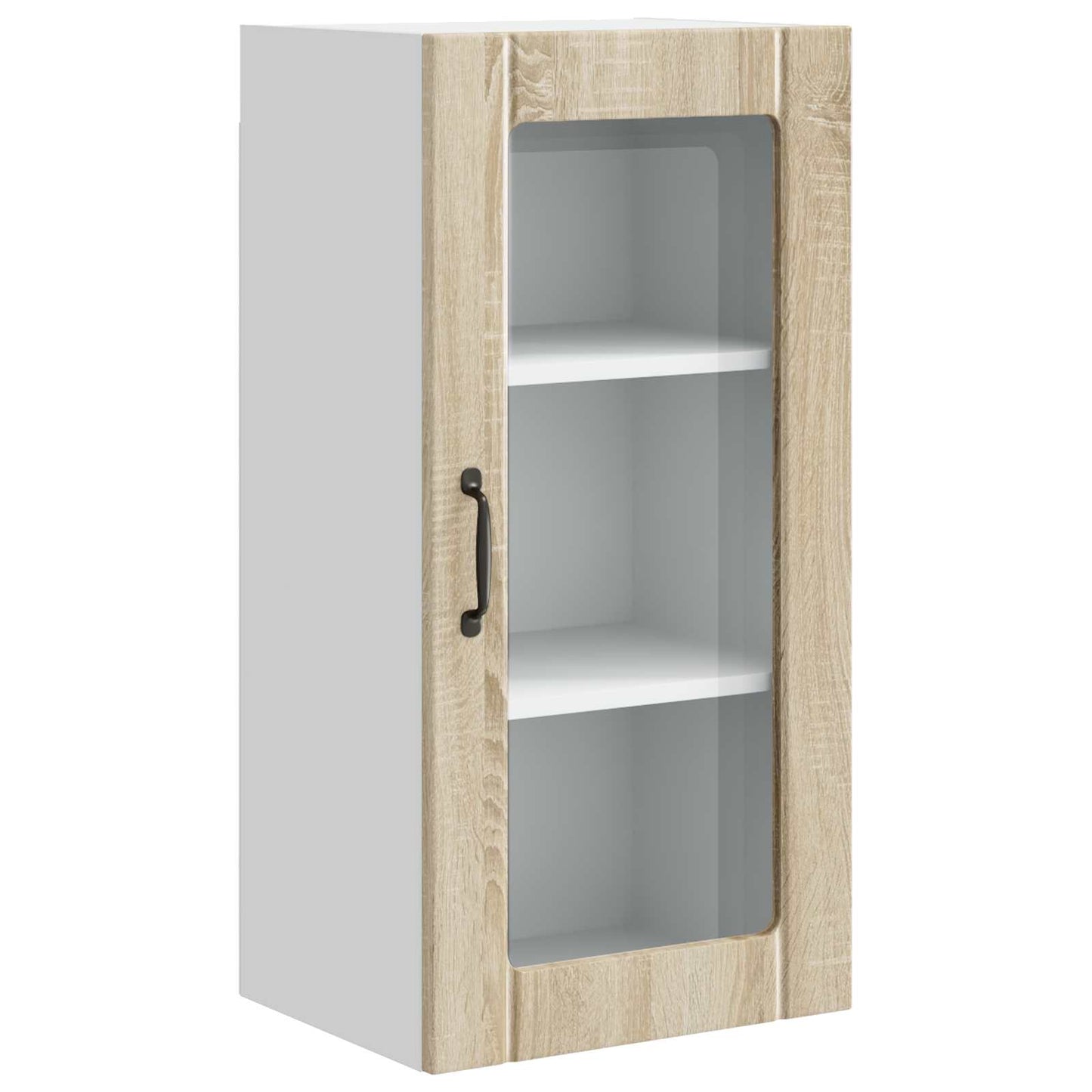 vidaXL Wall Glass Cabinet PORTO Sonoma Oak 40 x 31 x 80 cm