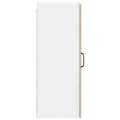 vidaXL Wall Glass Cabinet PORTO Sonoma Oak 40 x 31 x 80 cm