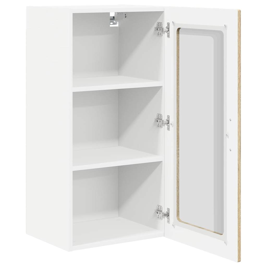 vidaXL Wall Glass Cabinet PORTO 2 pcs Sonoma Oak 40 x 31 x 80 cm