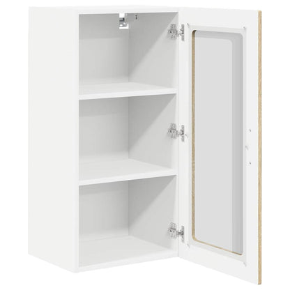 vidaXL Wall Glass Cabinet PORTO 2 pcs Sonoma Oak 40 x 31 x 80 cm