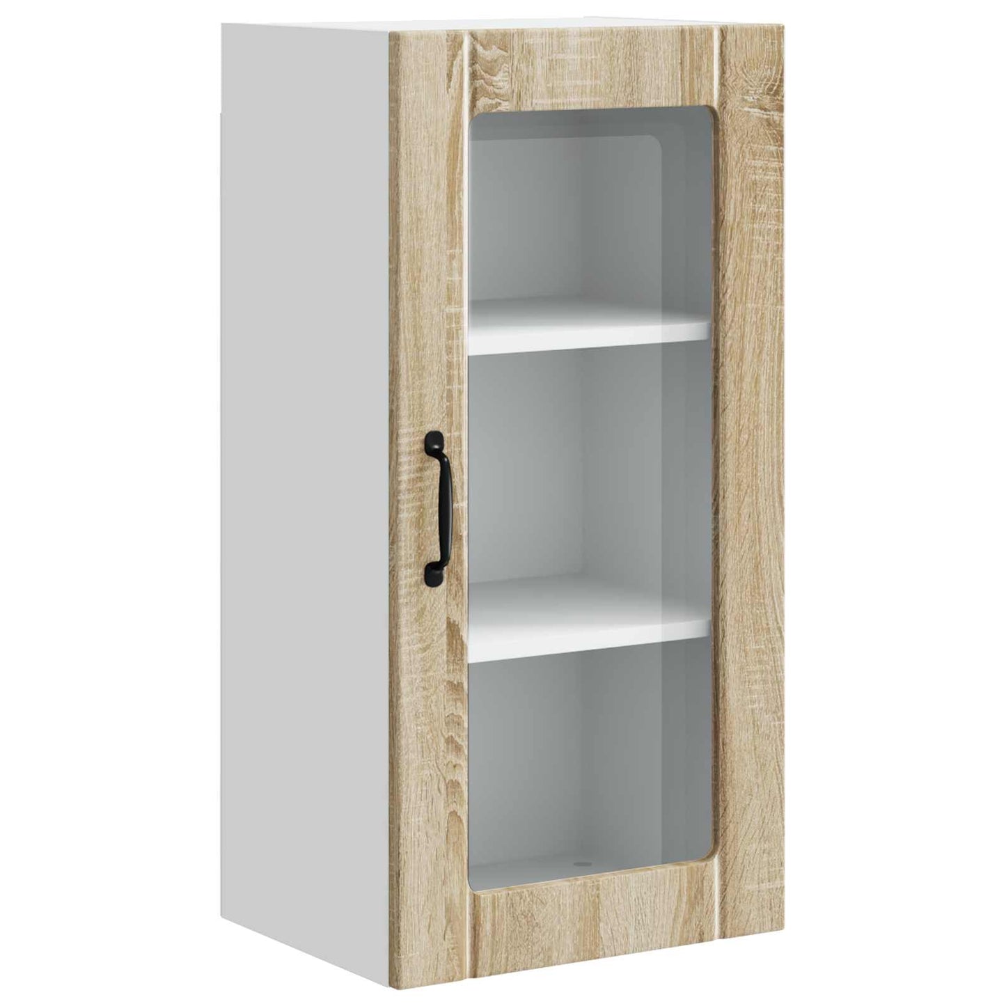 vidaXL Wall Glass Cabinet PORTO 2 pcs Sonoma Oak 40 x 31 x 80 cm