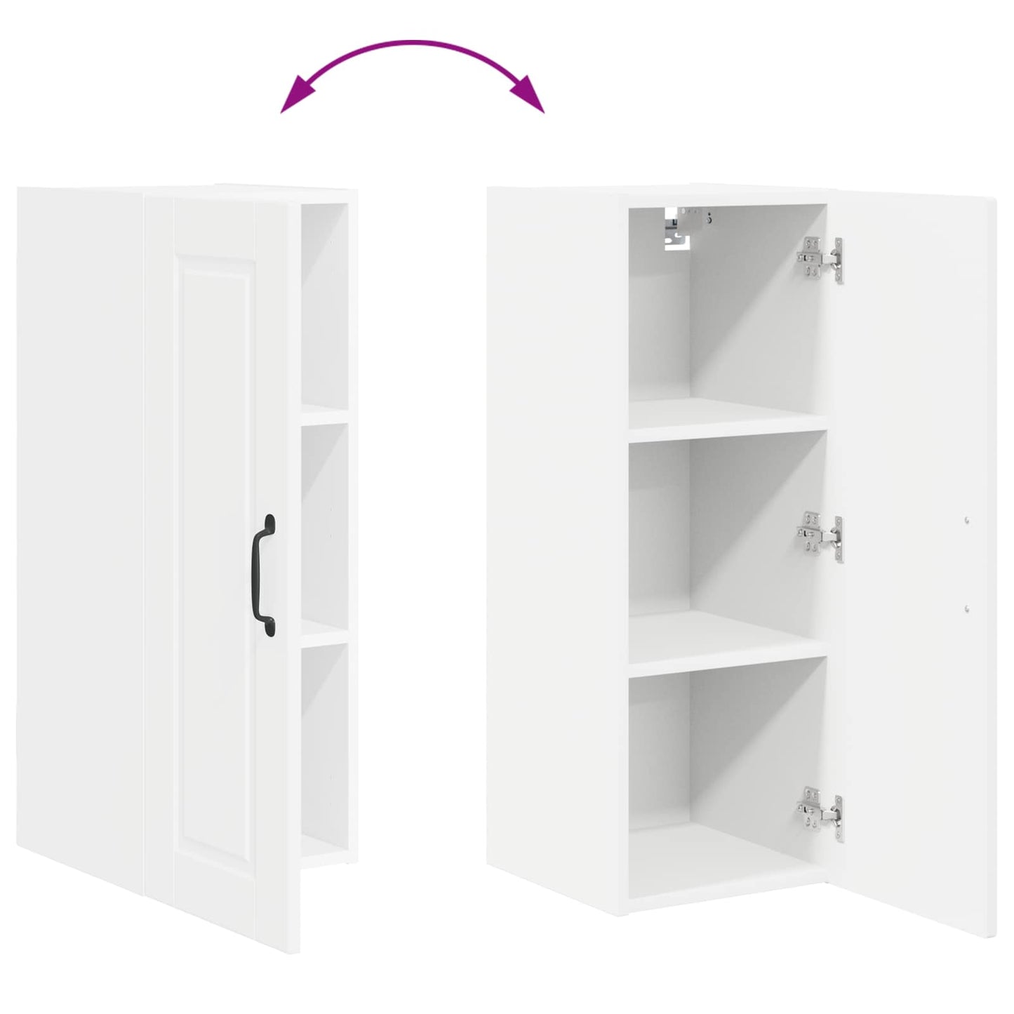 vidaXL Wall Cabinet PORTO White 30 x 31 x 80 cm Engineered Wood