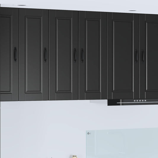 vidaXL Wall Cabinet PORTO 2 pcs Black 30 x 31 x 80 cm Engineered Wood