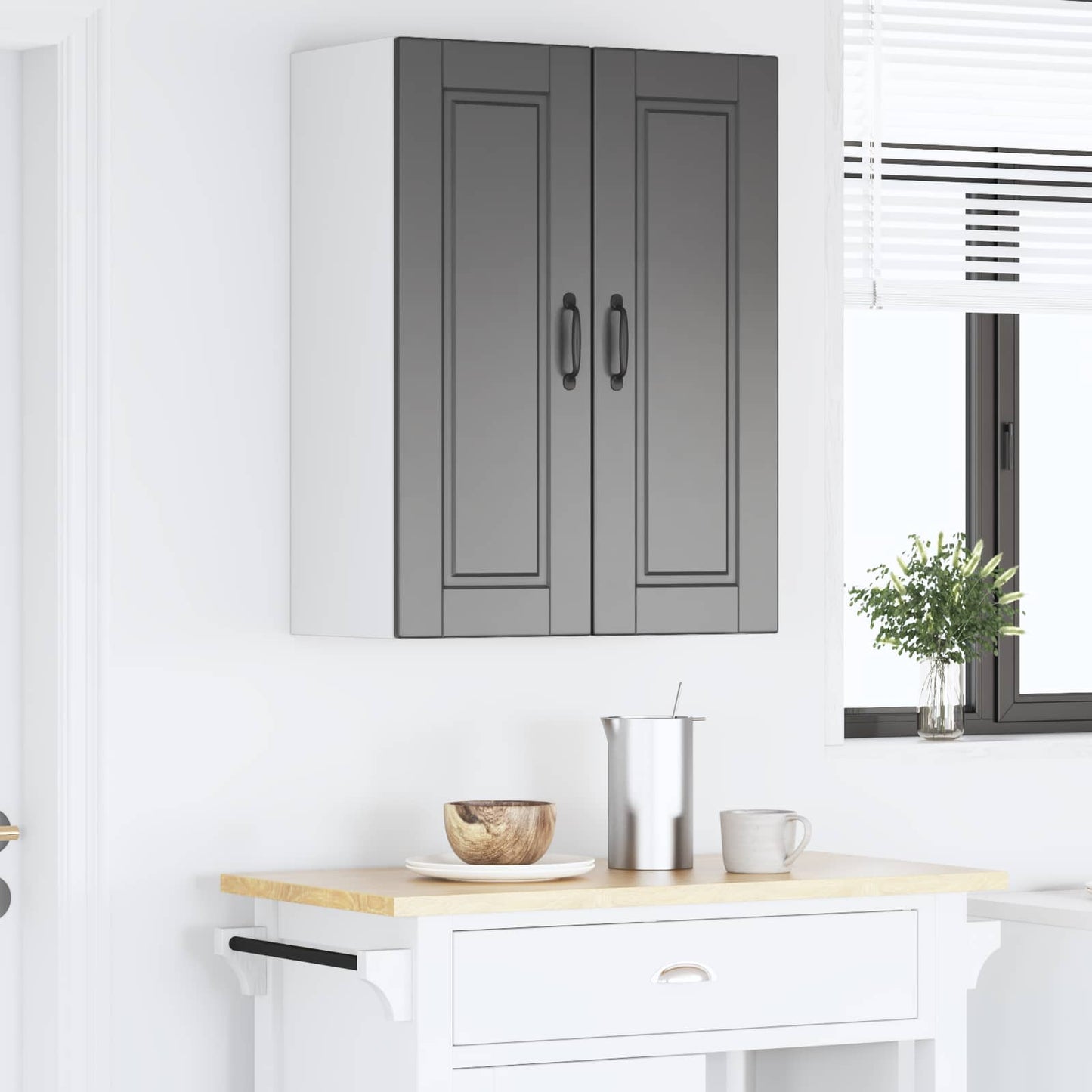 vidaXL Wall Cabinet PORTO 2 pcs Black 30 x 31 x 80 cm Engineered Wood