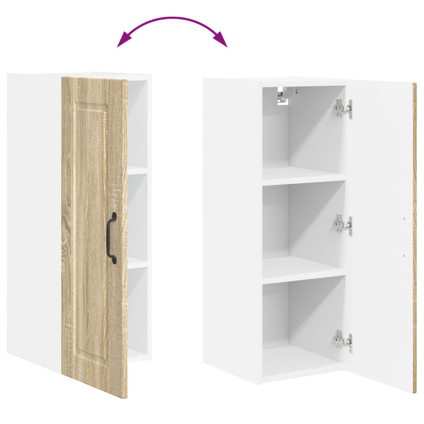 vidaXL Wall Cabinet PORTO Sonoma Oak 30 x 31 x 80 cm Engineered Wood