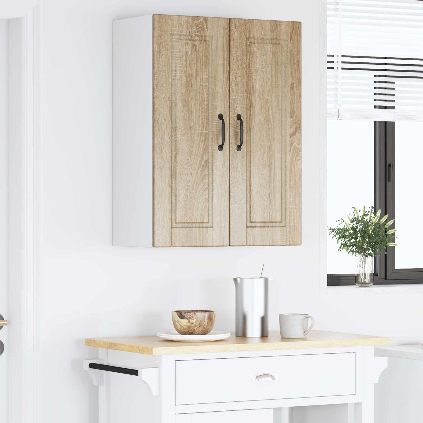 vidaXL Wall Cabinet PORTO 2 pcs Sonoma Oak 30 x 31 x 80 cm