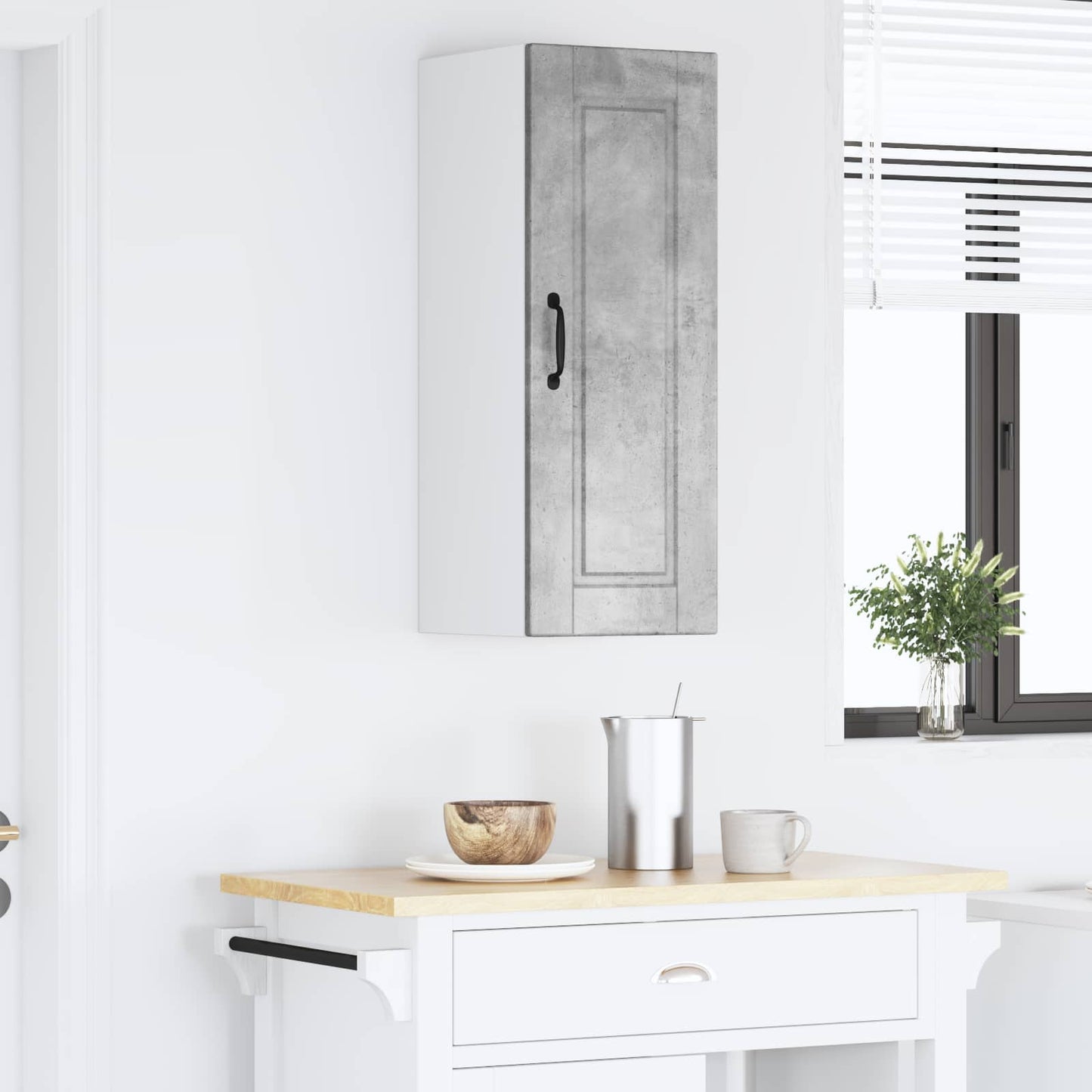 vidaXL Wall Cabinet PORTO Concrete Grey 30 x 31 x 80 cm