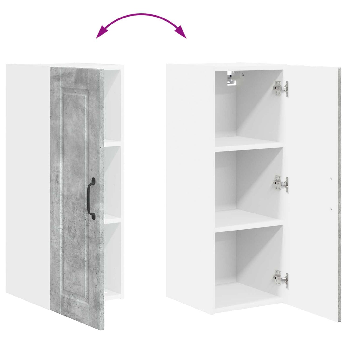 vidaXL Wall Cabinet PORTO Concrete Grey 30 x 31 x 80 cm