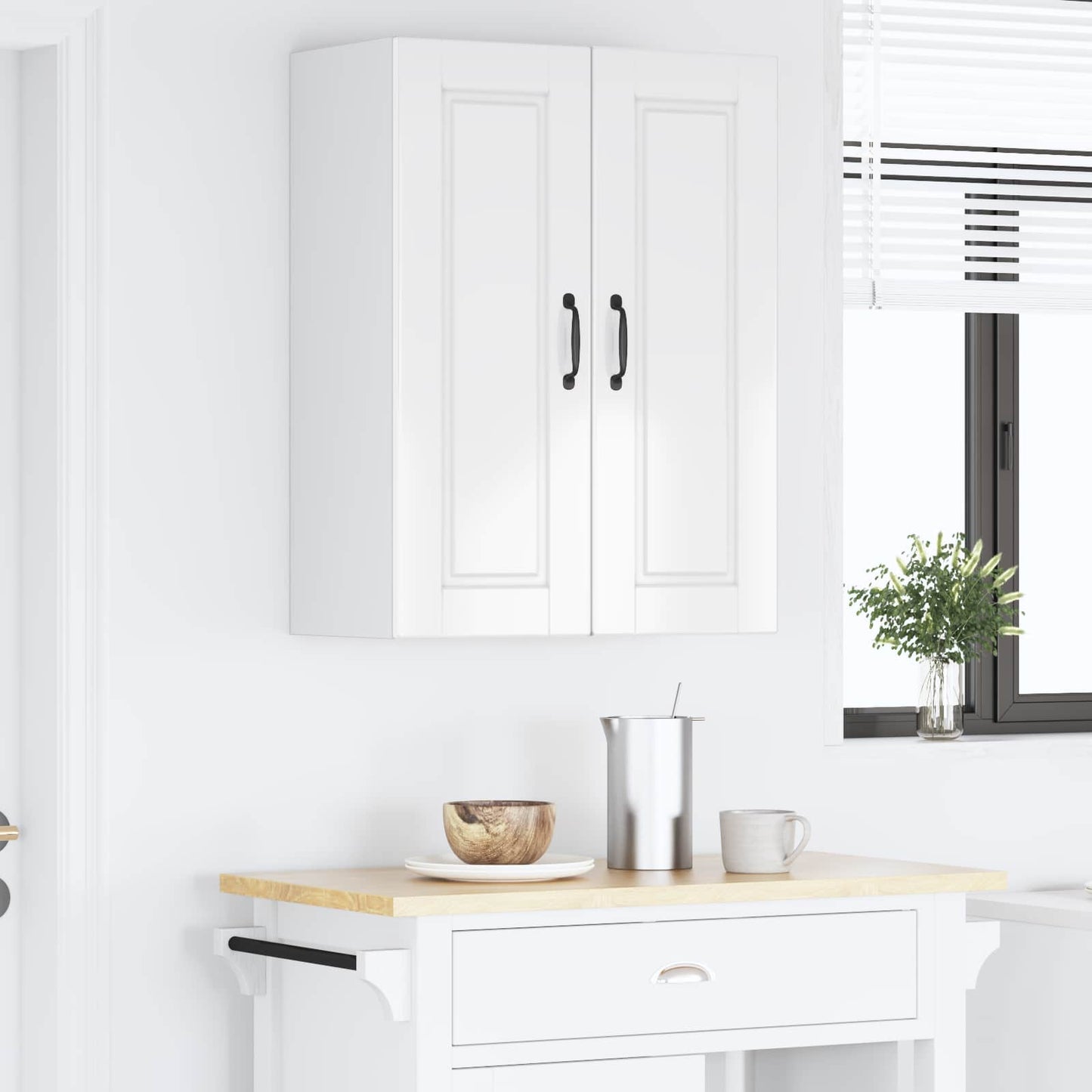 vidaXL Wall Cabinet PORTO 2 pcs High Gloss White 30 x 31 x 80 cm