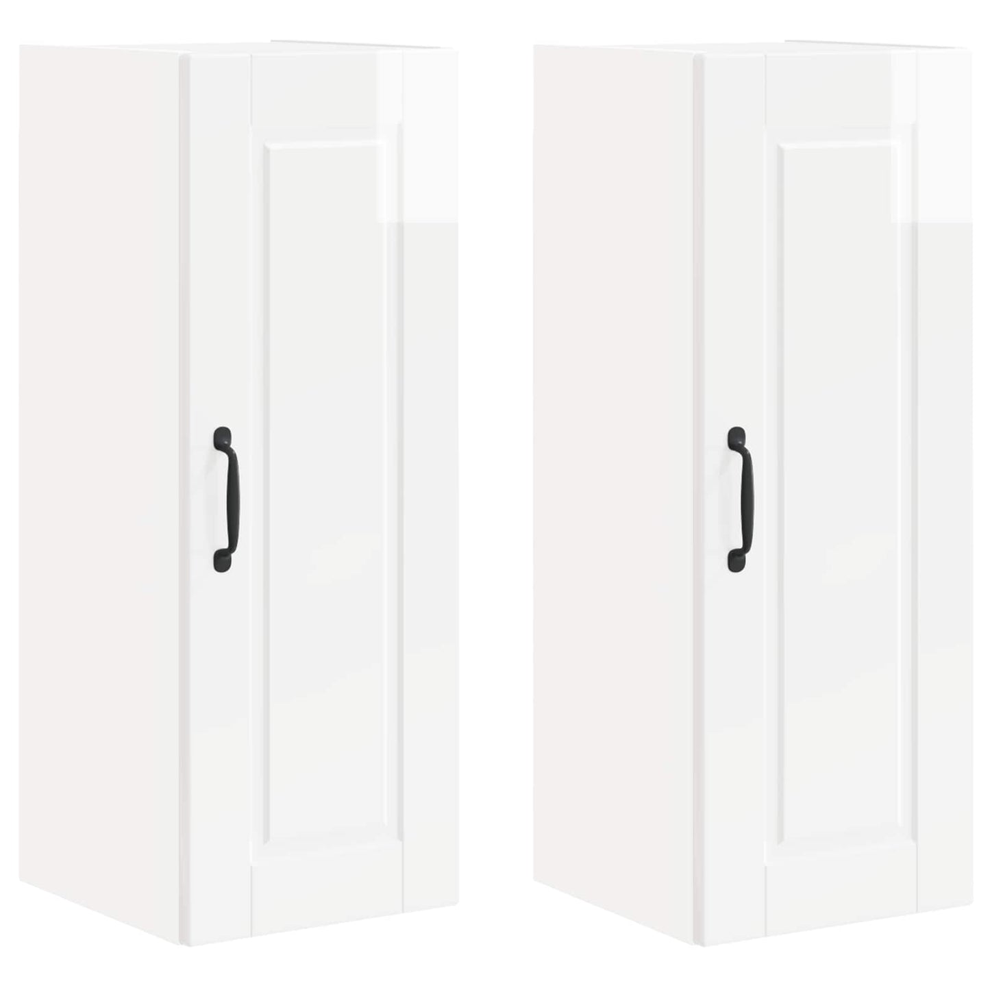 vidaXL Wall Cabinet PORTO 2 pcs High Gloss White 30 x 31 x 80 cm