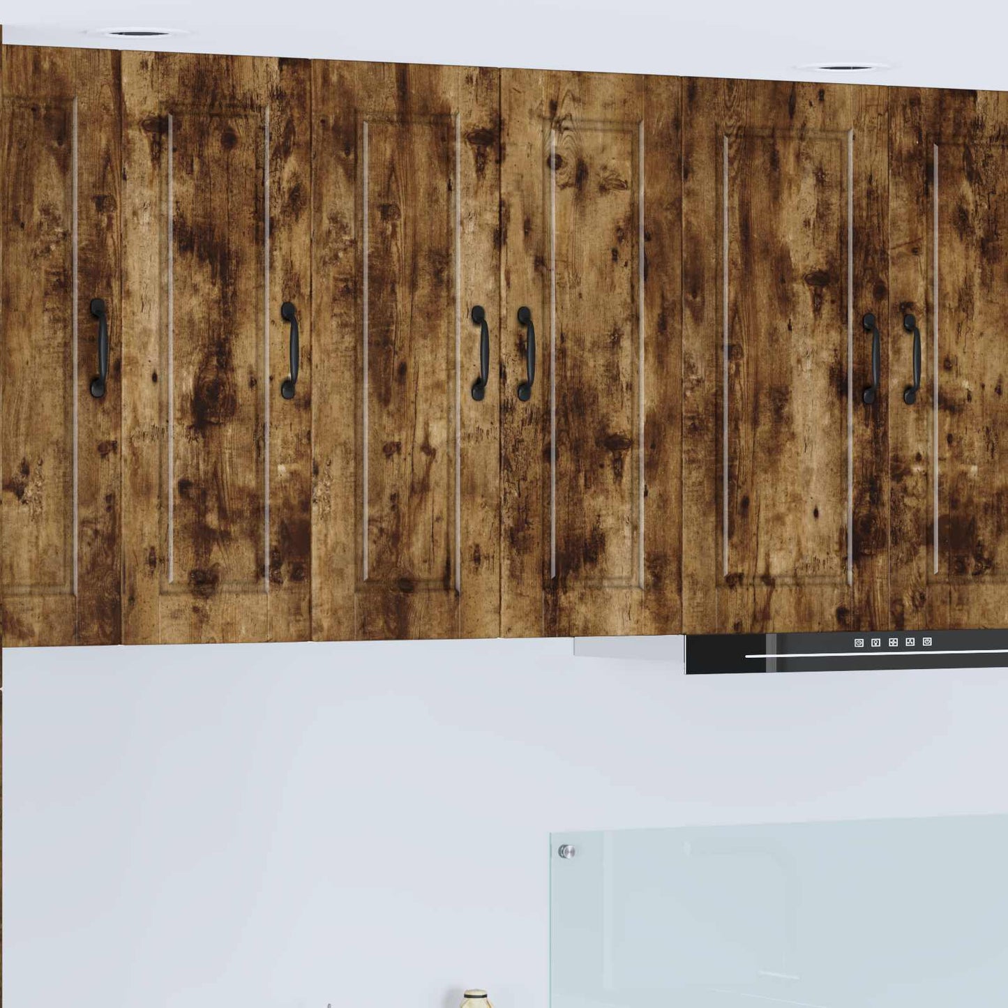 vidaXL Wall Cabinet PORTO 2 pcs Smoked Oak 30 x 31 x 80 cm