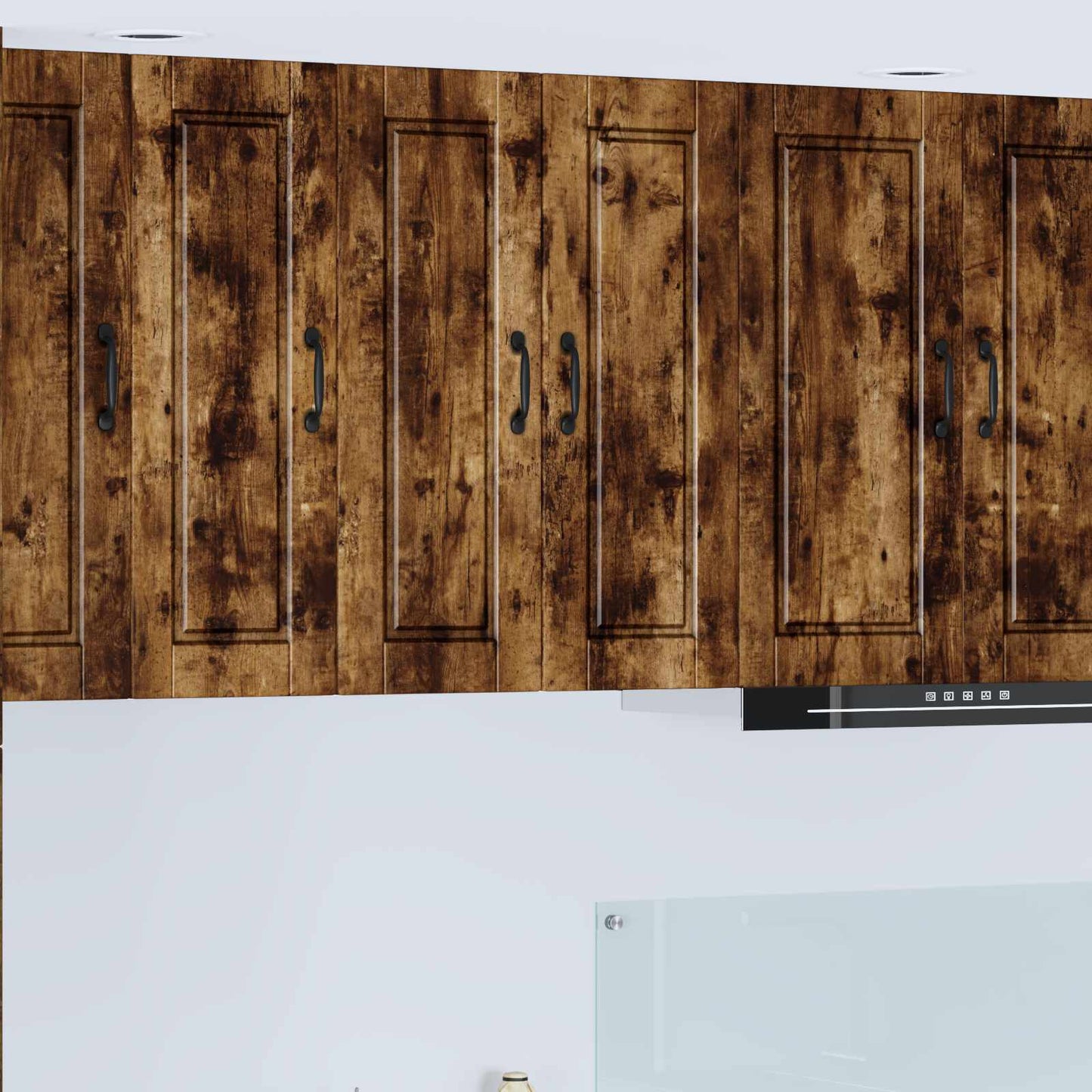 vidaXL Wall Cabinet PORTO 2 pcs Smoked Oak Engineered Wood