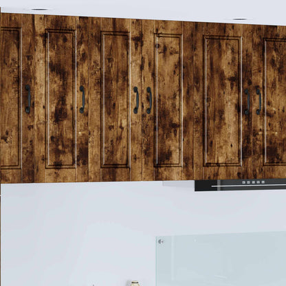 vidaXL Wall Cabinet PORTO 2 pcs Smoked Oak Engineered Wood