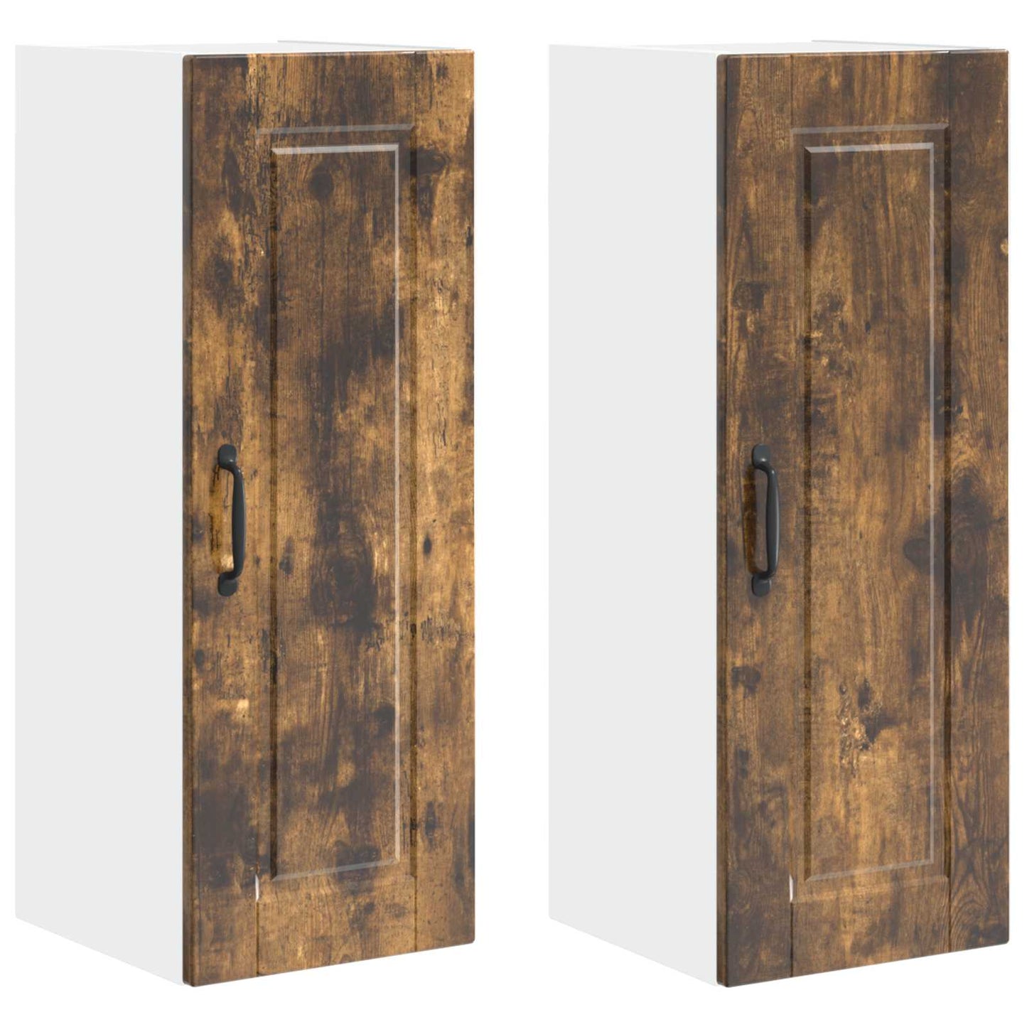 vidaXL Wall Cabinet PORTO 2 pcs Smoked Oak 30 x 31 x 80 cm