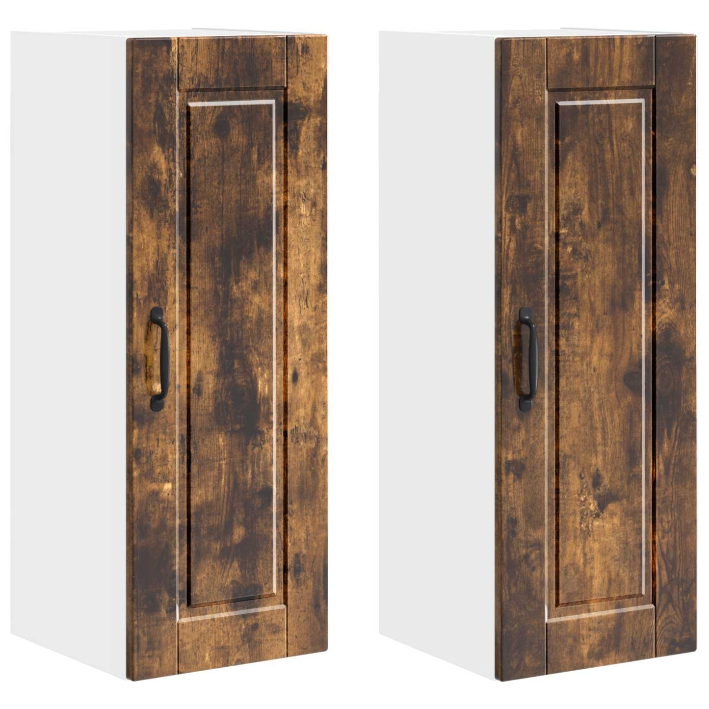 vidaXL Wall Cabinet PORTO 2 pcs Smoked Oak Engineered Wood