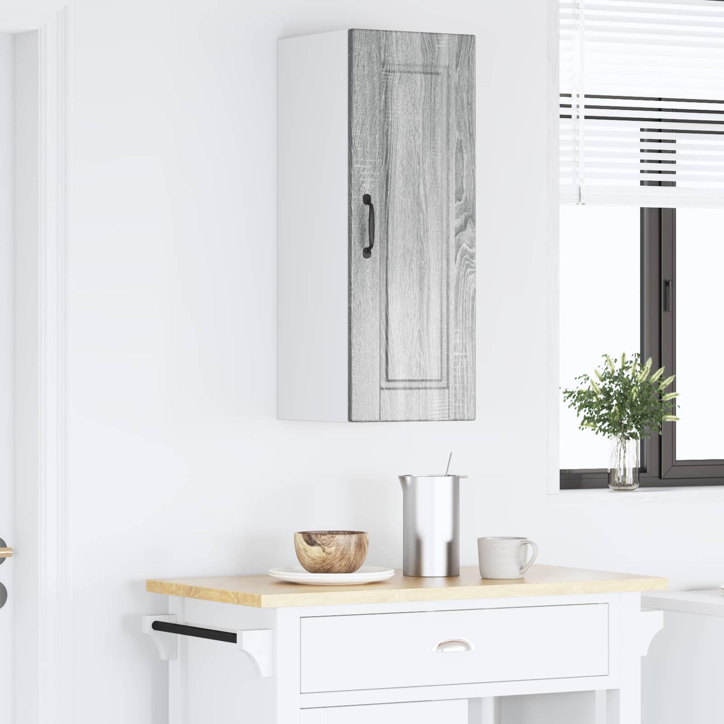 vidaXL Wall Cabinet PORTO Grey Sonoma 30 x 31 x 80 cm Engineered Wood