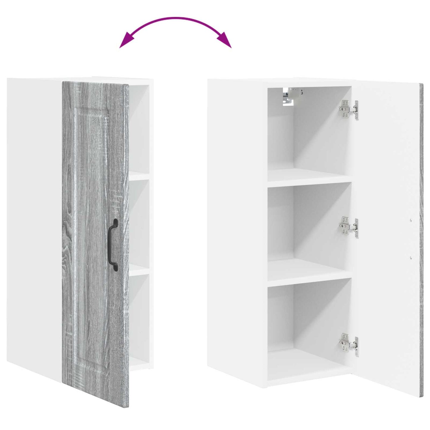 vidaXL Wall Cabinet PORTO Grey Sonoma 30 x 31 x 80 cm Engineered Wood
