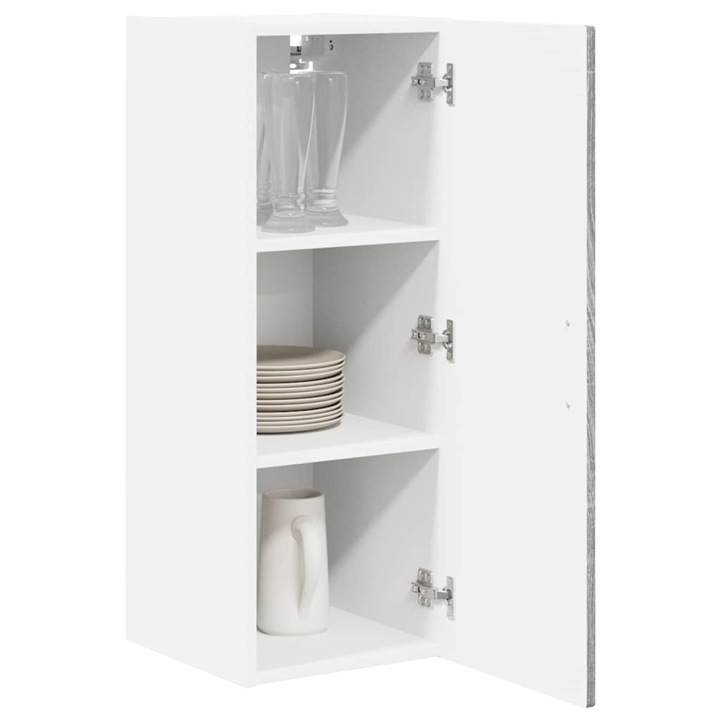 vidaXL Wall Cabinet PORTO Grey Sonoma 30 x 31 x 80 cm Engineered Wood
