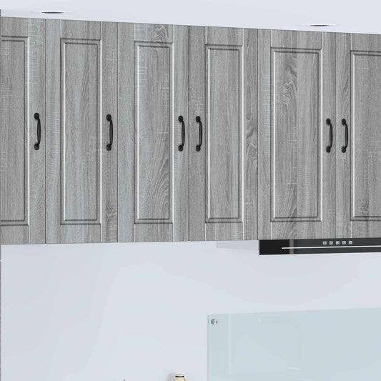 vidaXL Wall Cabinet PORTO 2 pcs Grey Sonoma 30 x 31 x 80 cm