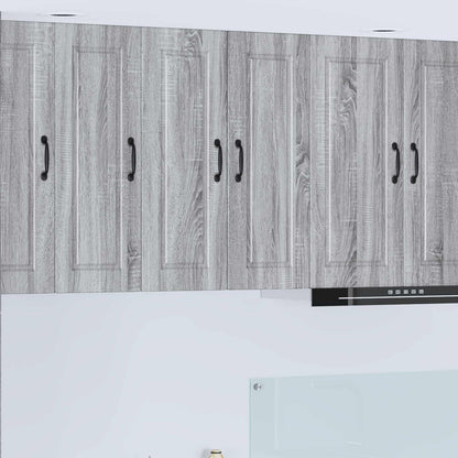 vidaXL Wall Cabinet PORTO 2 pcs Grey Sonoma 30 x 31 x 80 cm