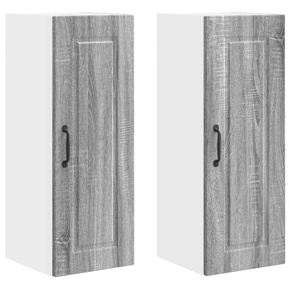 vidaXL Wall Cabinet PORTO 2 pcs Grey Sonoma 30 x 31 x 80 cm