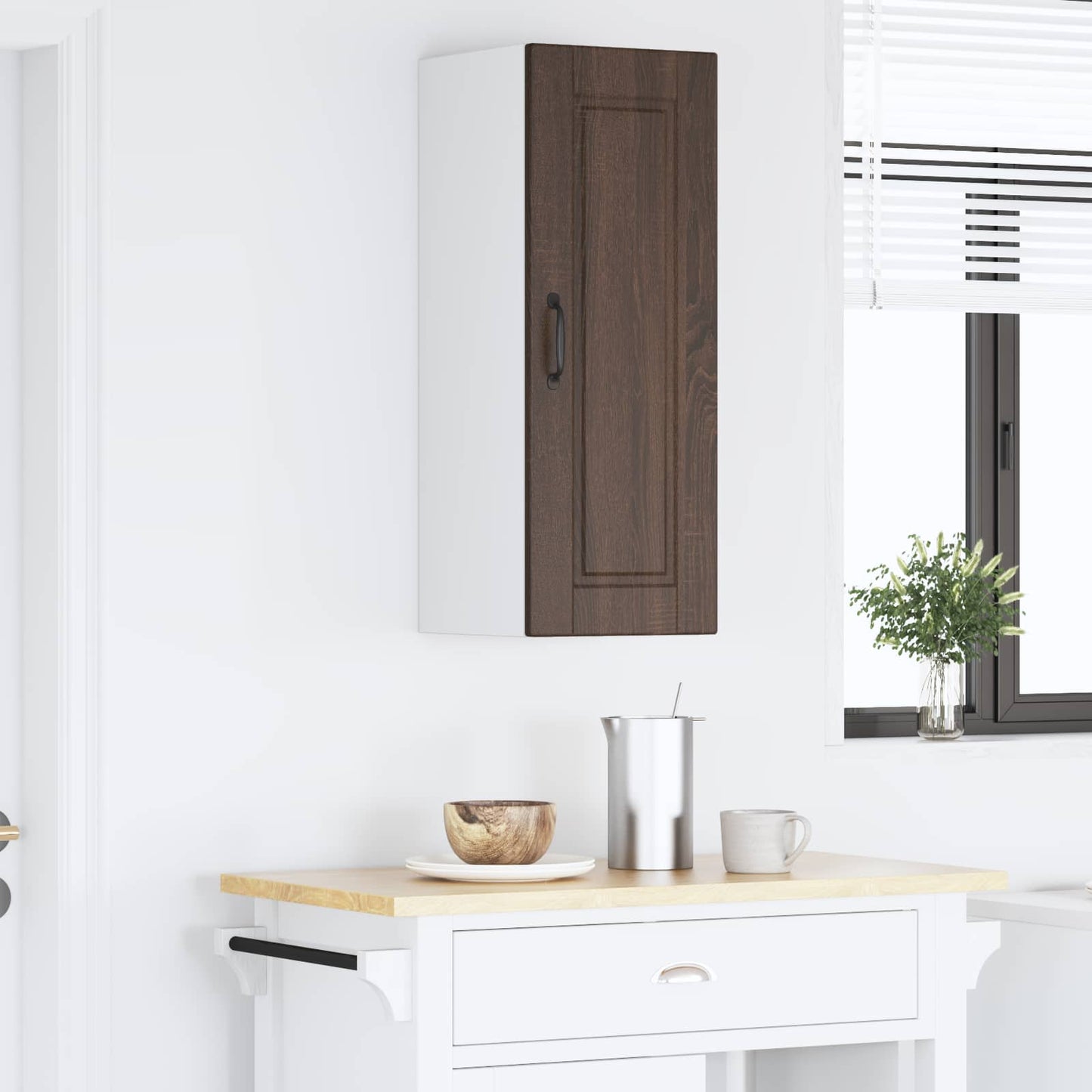vidaXL Wall Cabinet PORTO Brown Oak 30 x 31 x 80 cm Engineered Wood