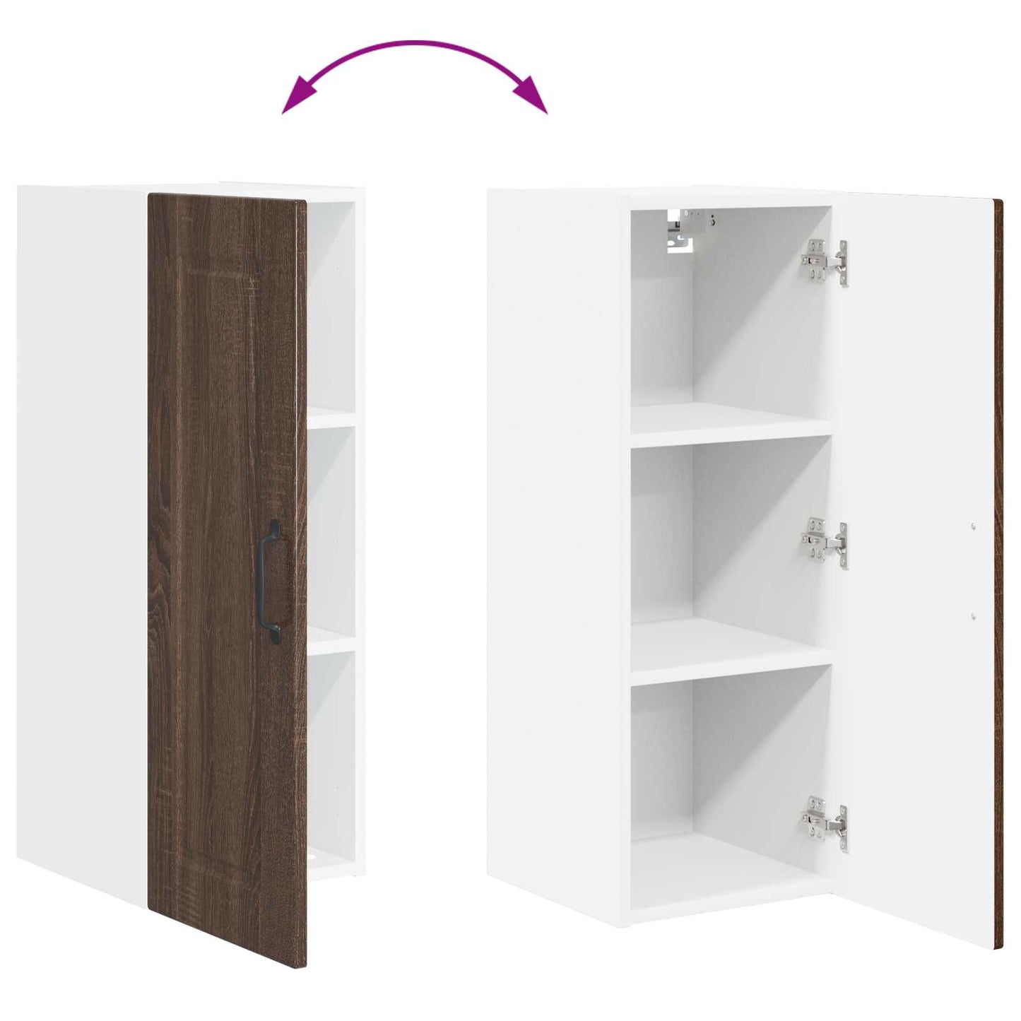 vidaXL Wall Cabinet PORTO Brown Oak 30 x 31 x 80 cm Engineered Wood