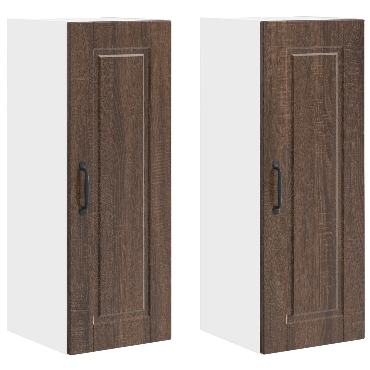 vidaXL Wall Cabinet PORTO 2 pcs Brown Oak 30 x 31 x 80 cm