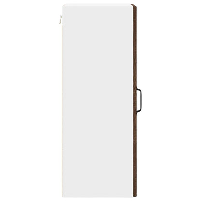vidaXL Wall Cabinet PORTO 2 pcs Brown Oak 30 x 31 x 80 cm