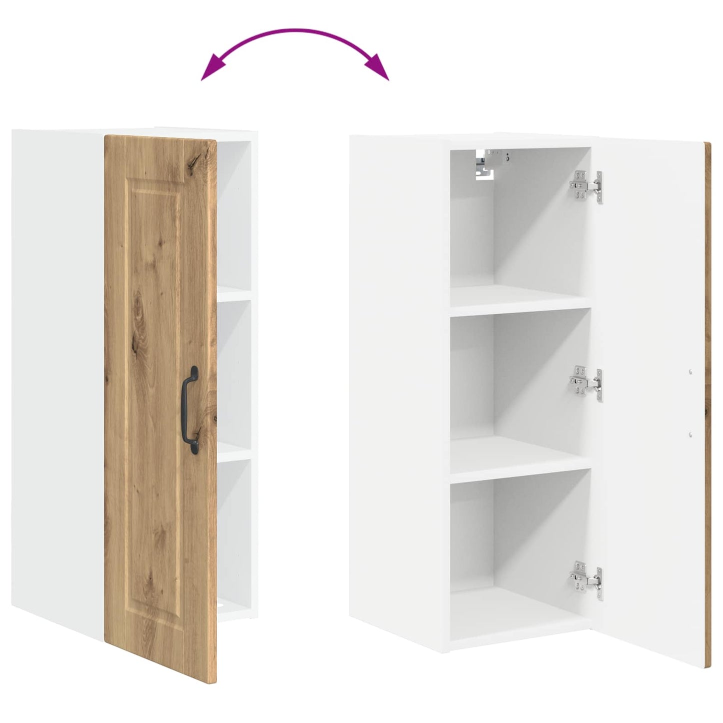 vidaXL Wall Cabinet PORTO Artisan Oak 30 x 31 x 80 cm Engineered Wood