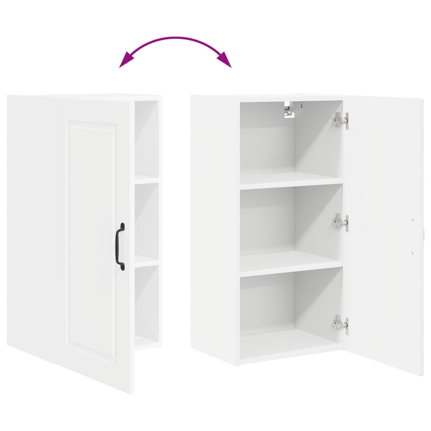 vidaXL Wall Cabinet PORTO White 40 x 31 x 80 cm Engineered Wood