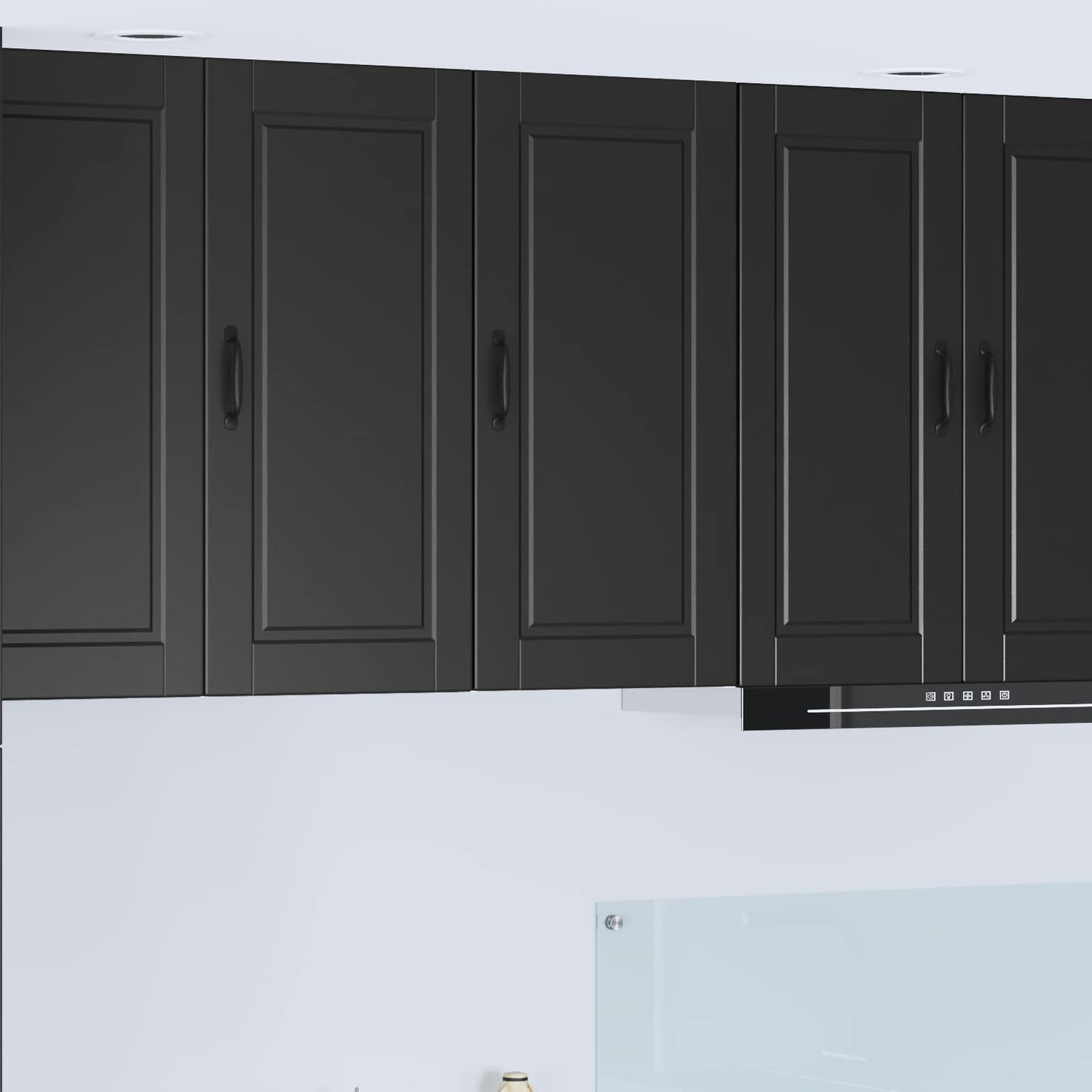 vidaXL Wall Cabinet PORTO Black 40 x 31 x 80 cm Engineered Wood