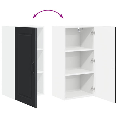 vidaXL Wall Cabinet PORTO Black 40 x 31 x 80 cm Engineered Wood