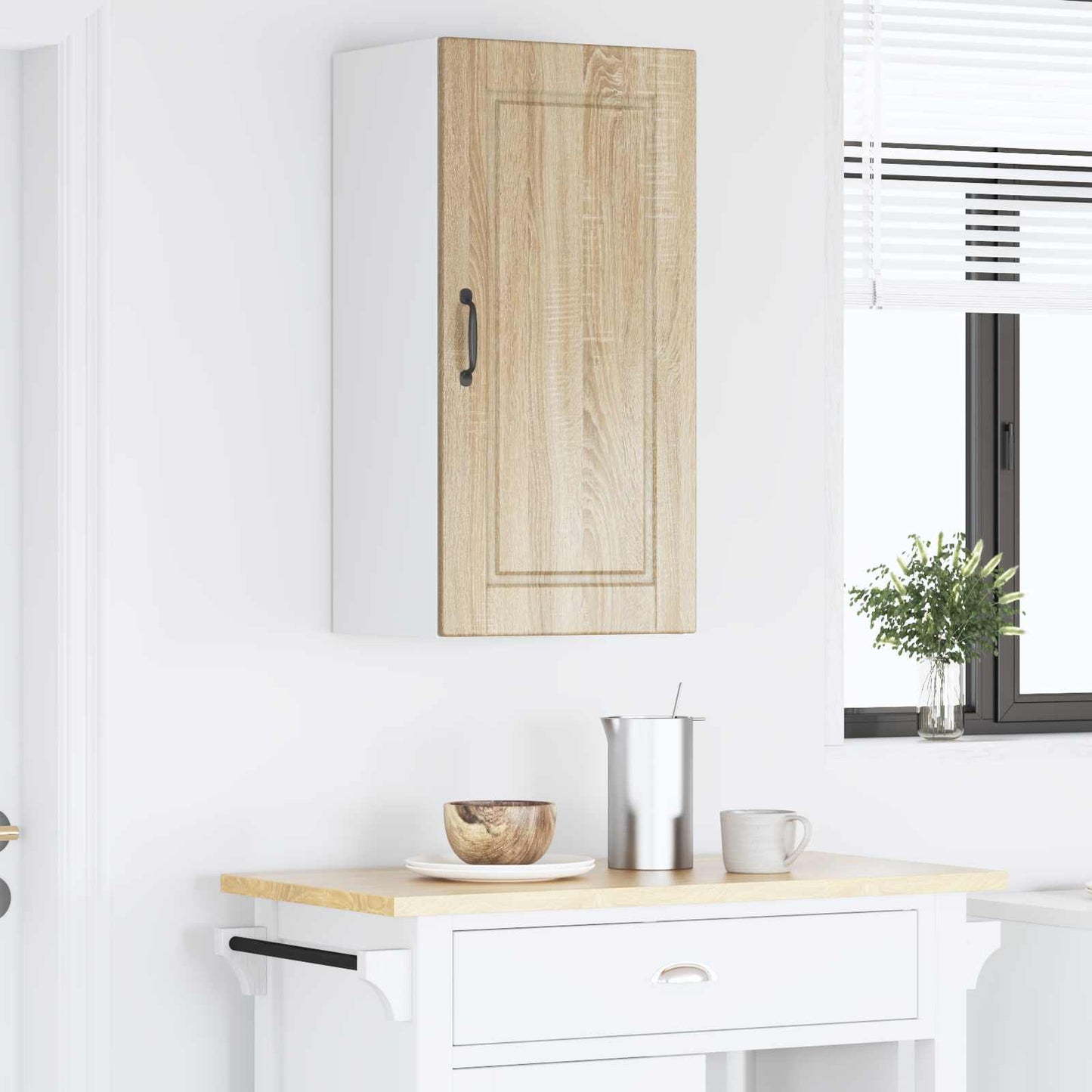 vidaXL Wall Cabinet PORTO Sonoma Oak 40 x 31 x 80 cm Engineered Wood