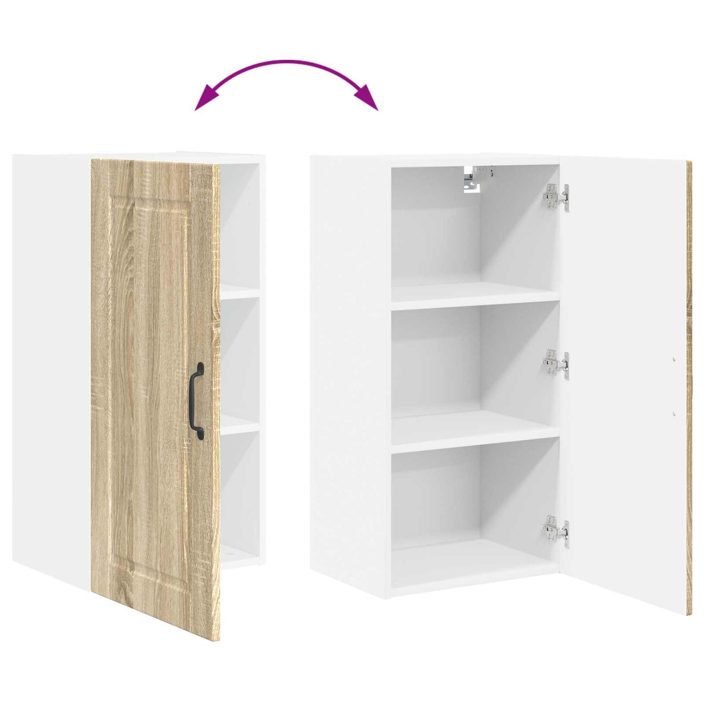 vidaXL Wall Cabinet PORTO Sonoma Oak 40 x 31 x 80 cm Engineered Wood
