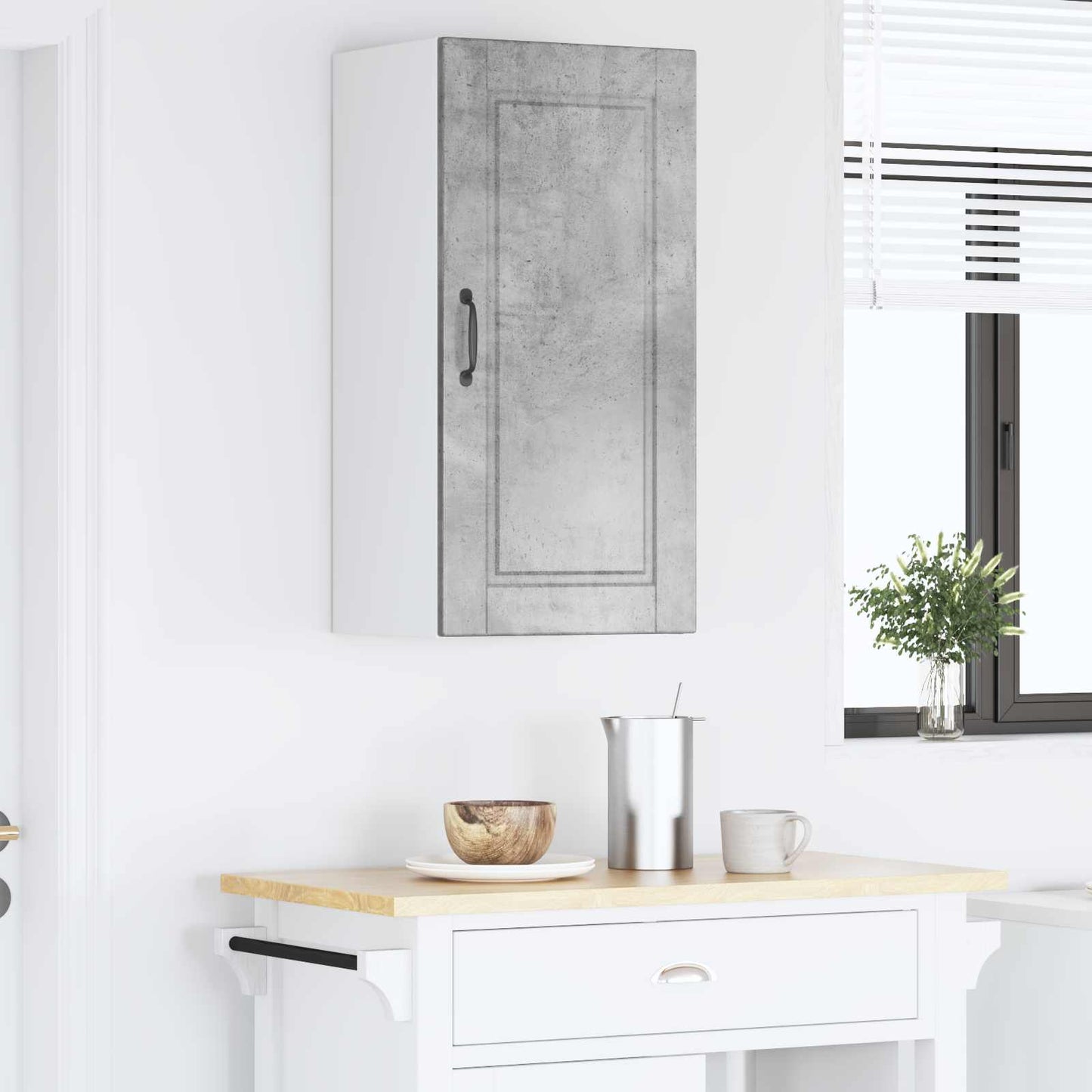 vidaXL Wall Cabinet PORTO Concrete Grey 40 x 31 x 80 cm