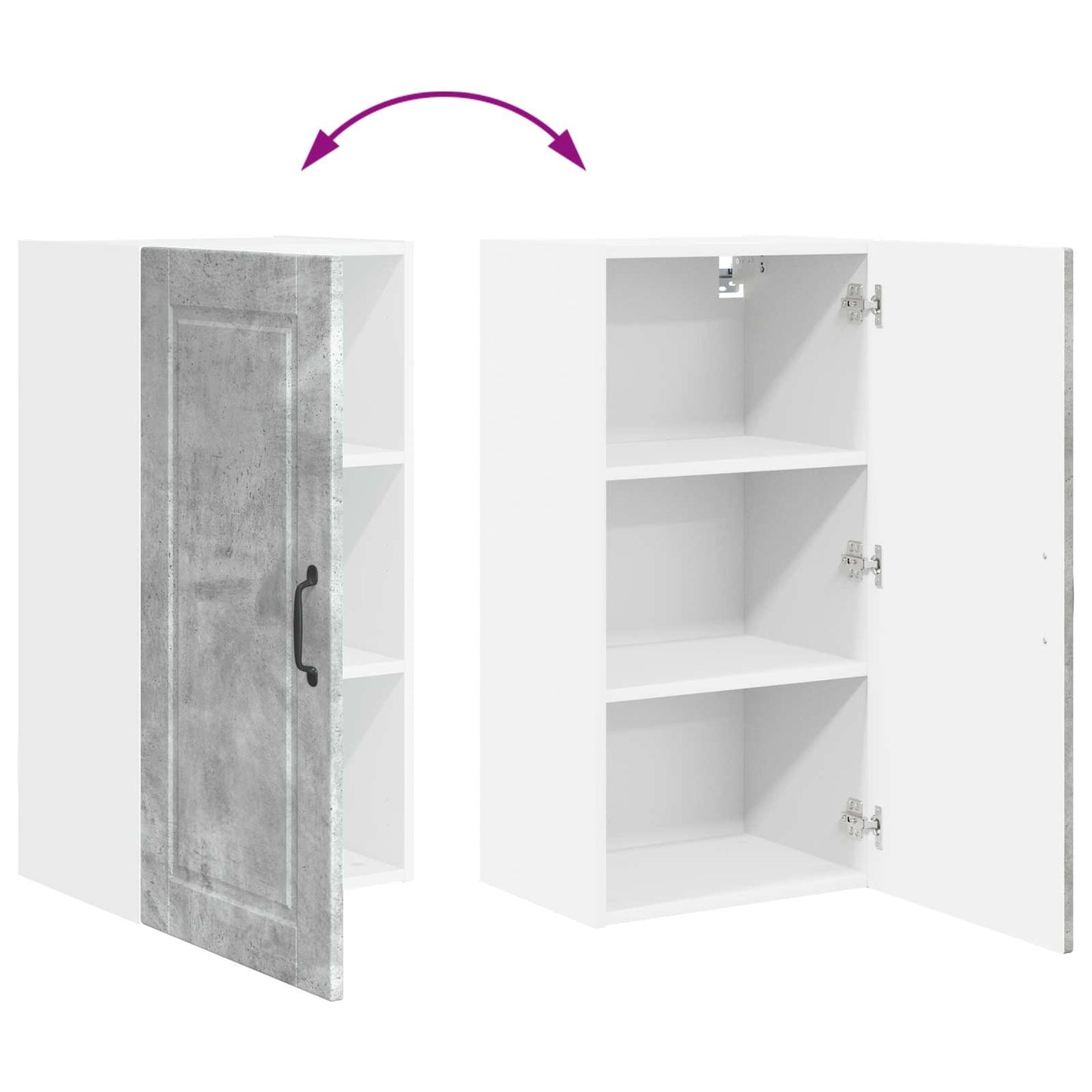 vidaXL Wall Cabinet PORTO Concrete Grey 40 x 31 x 80 cm
