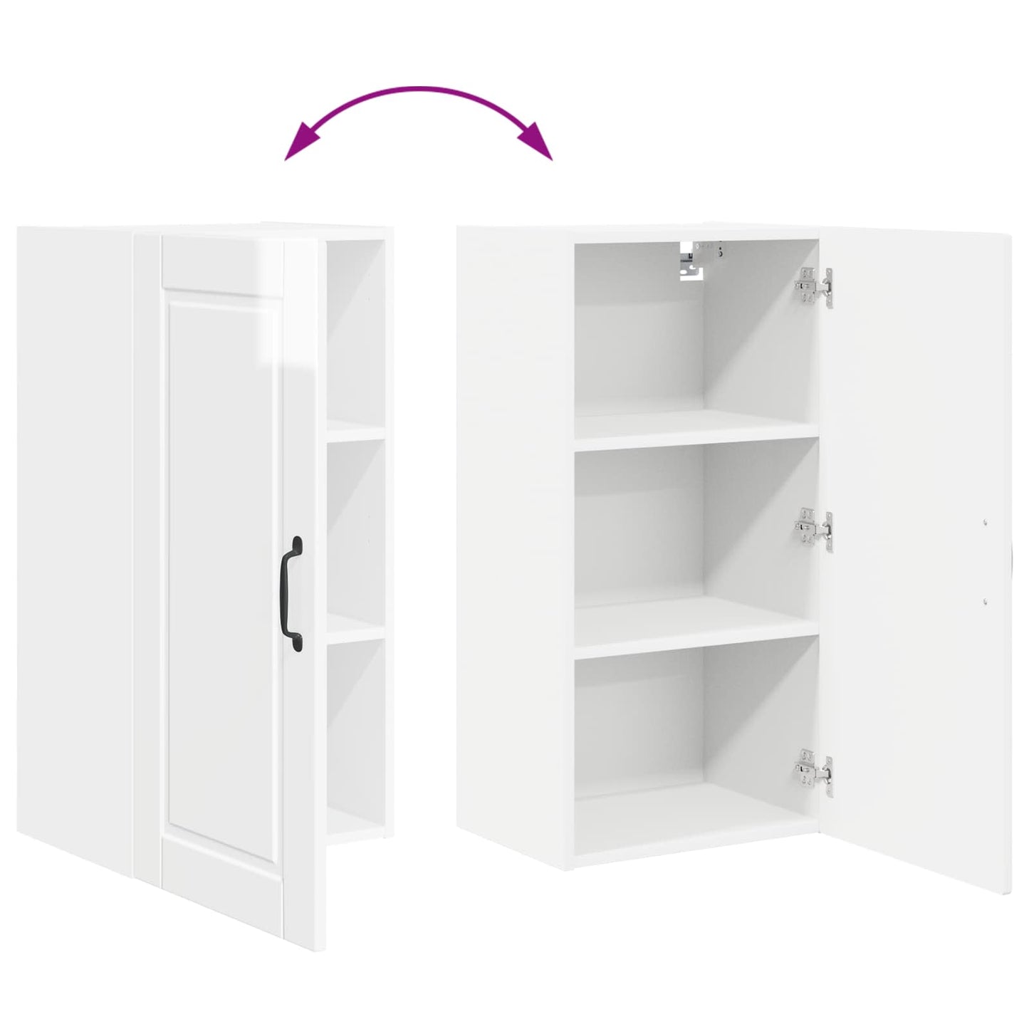 vidaXL Wall Cabinet PORTO High Gloss White 40 x 31 x 80 cm