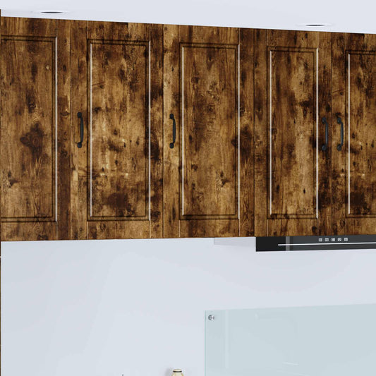 vidaXL Wall Cabinet PORTO Smoked Oak 40 x 31 x 80 cm Engineered Wood