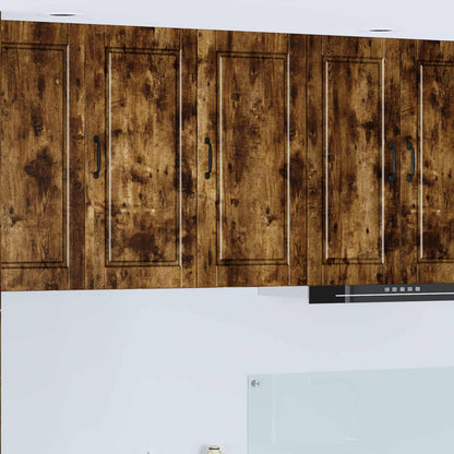 vidaXL Wall Cabinet PORTO Smoked Oak 40 x 31 x 80 cm Engineered Wood
