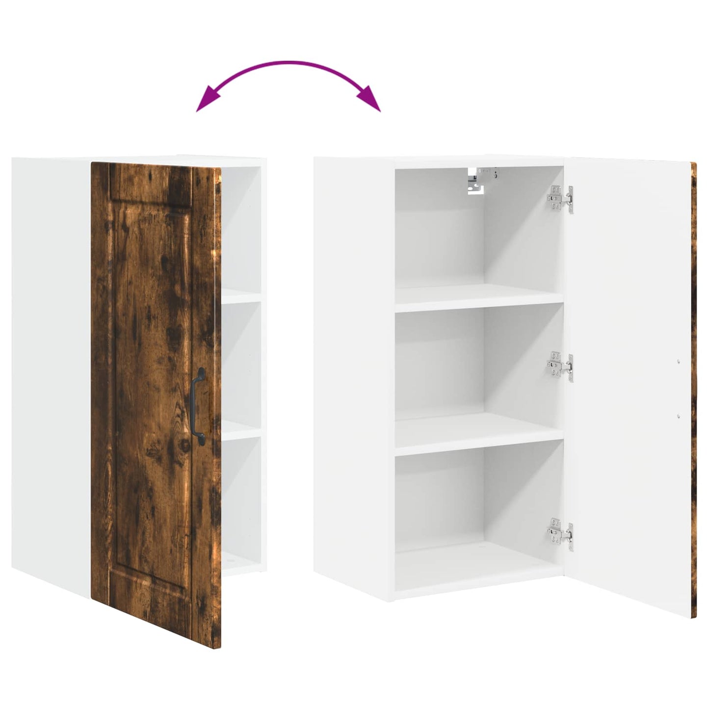 vidaXL Wall Cabinet PORTO Smoked Oak 40 x 31 x 80 cm Engineered Wood