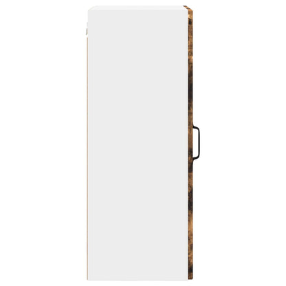 vidaXL Wall Cabinet PORTO Smoked Oak 40 x 31 x 80 cm Engineered Wood