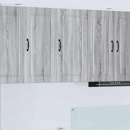 vidaXL Wall Cabinet PORTO Grey Sonoma 40 x 31 x 80 cm Engineered Wood