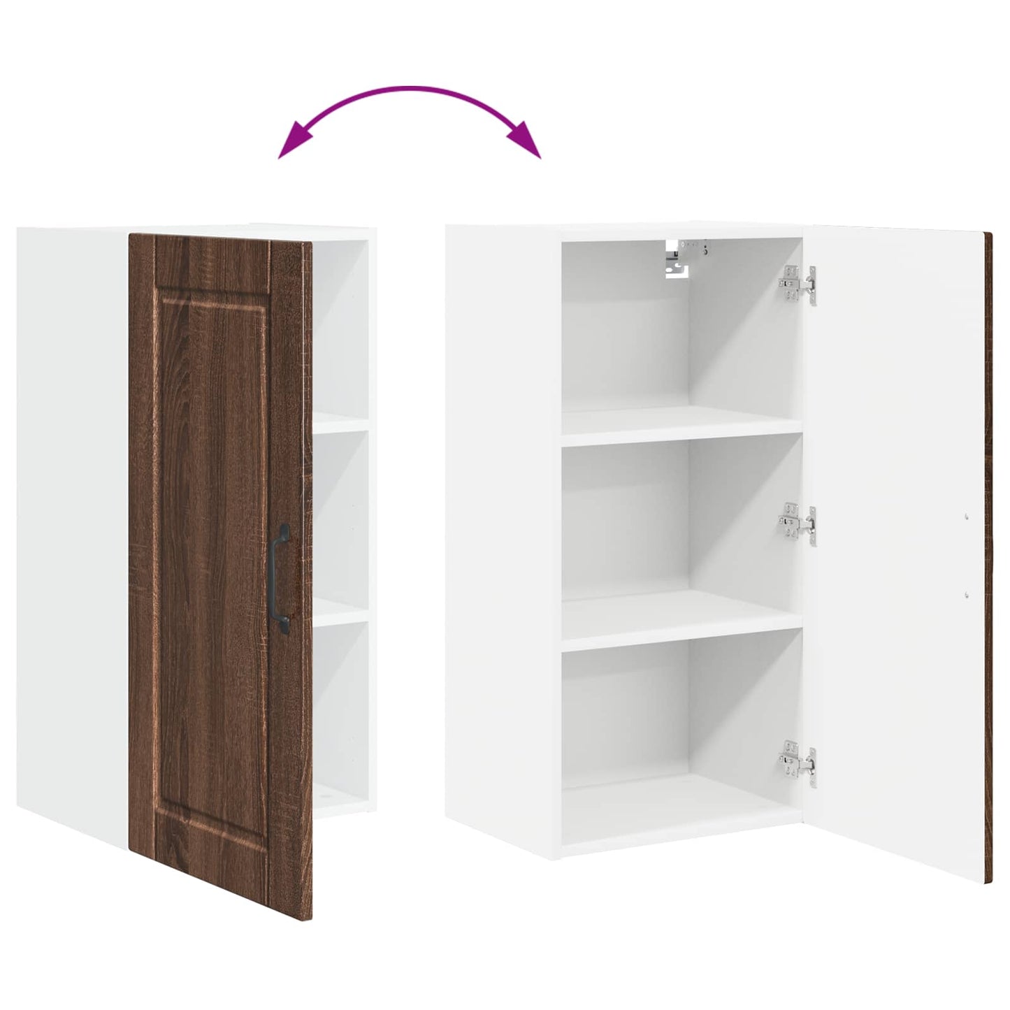 vidaXL Wall Cabinet PORTO Brown Oak 40 x 31 x 80 cm Engineered Wood