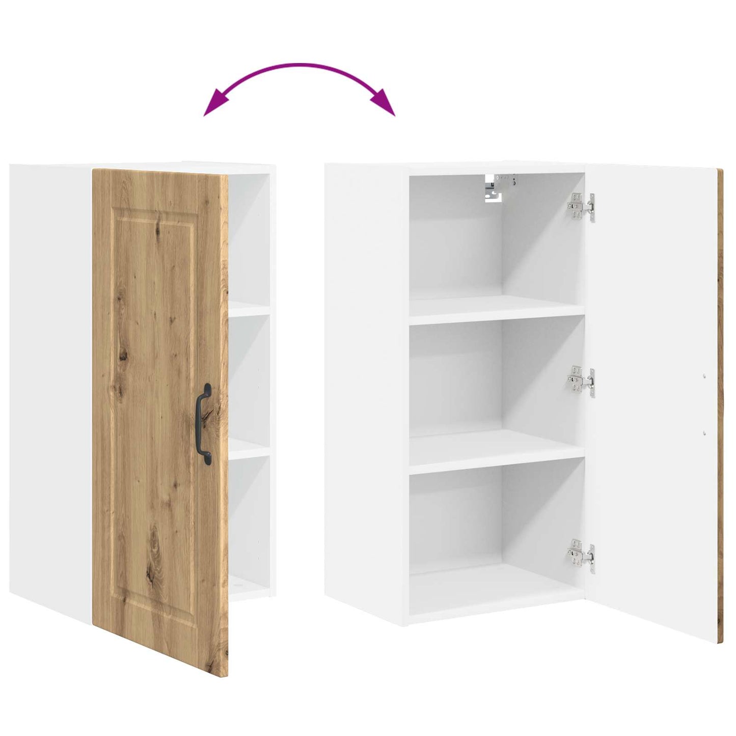 vidaXL Wall Cabinet PORTO Artisan Oak 40 x 31 x 80 cm Engineered Wood