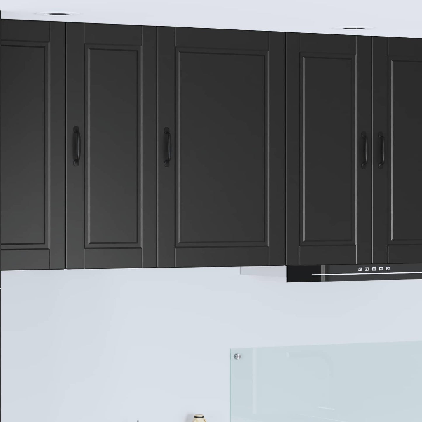 vidaXL Wall Cabinet PORTO Black 50 x 31 x 80 cm Engineered Wood
