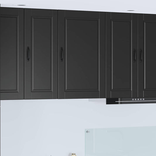 vidaXL Wall Cabinet PORTO Black 50 x 31 x 80 cm Engineered Wood