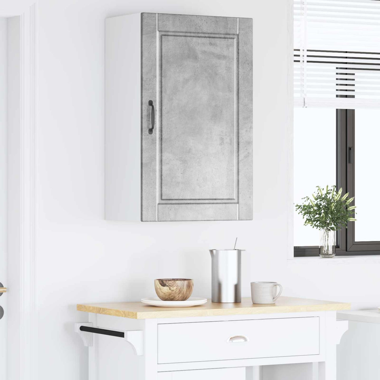 vidaXL Wall Cabinet PORTO Concrete Grey 50 x 31 x 80 cm